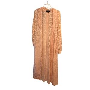 Chrissy Teigen x REVOLVE Duster Robe Peach Pink Leopard Burnout Devore Maxi S